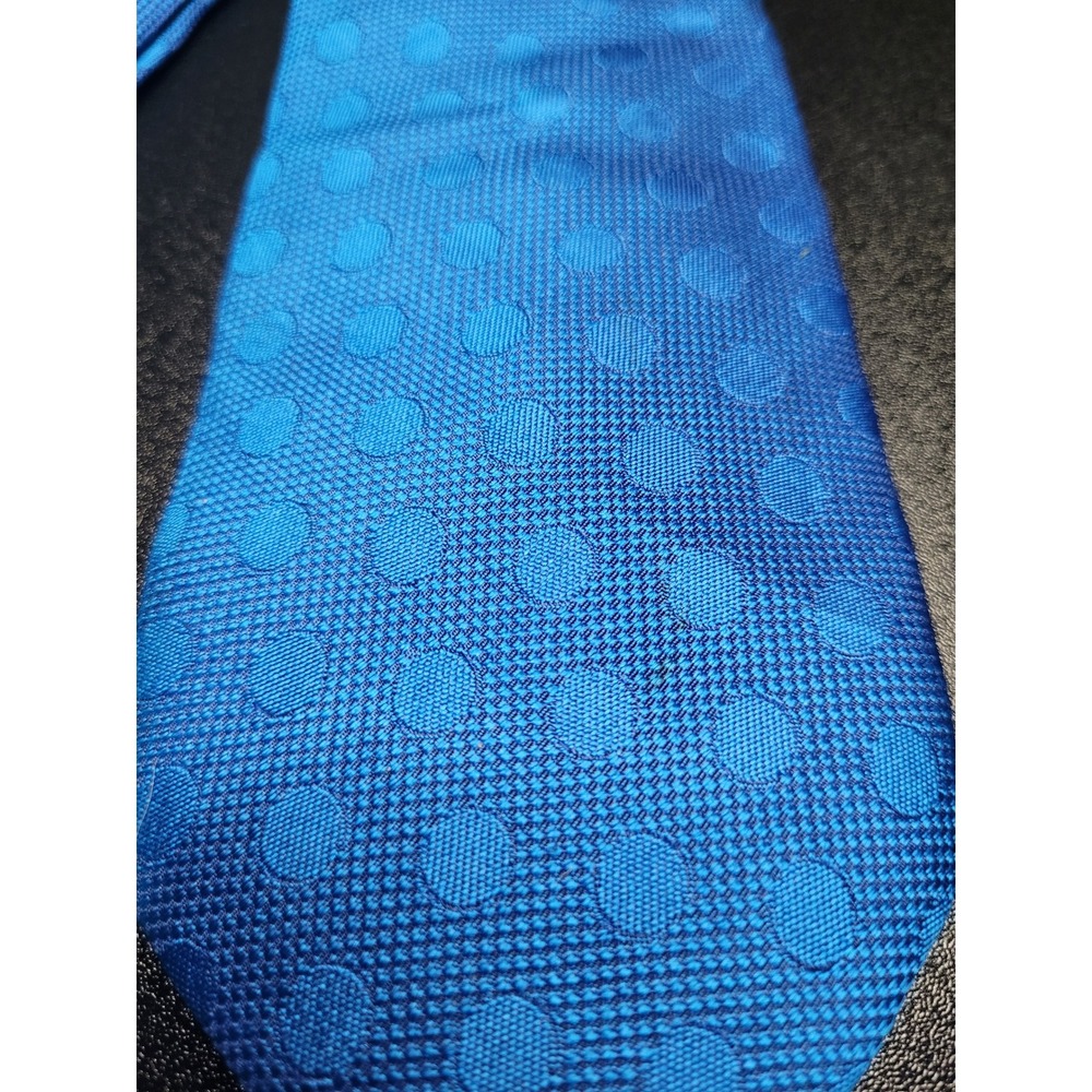 Thomas Pink Men's‎ Necktie Blue Polka Dot Silk 3.25" x 58" Excellent - Picture 5 of 5